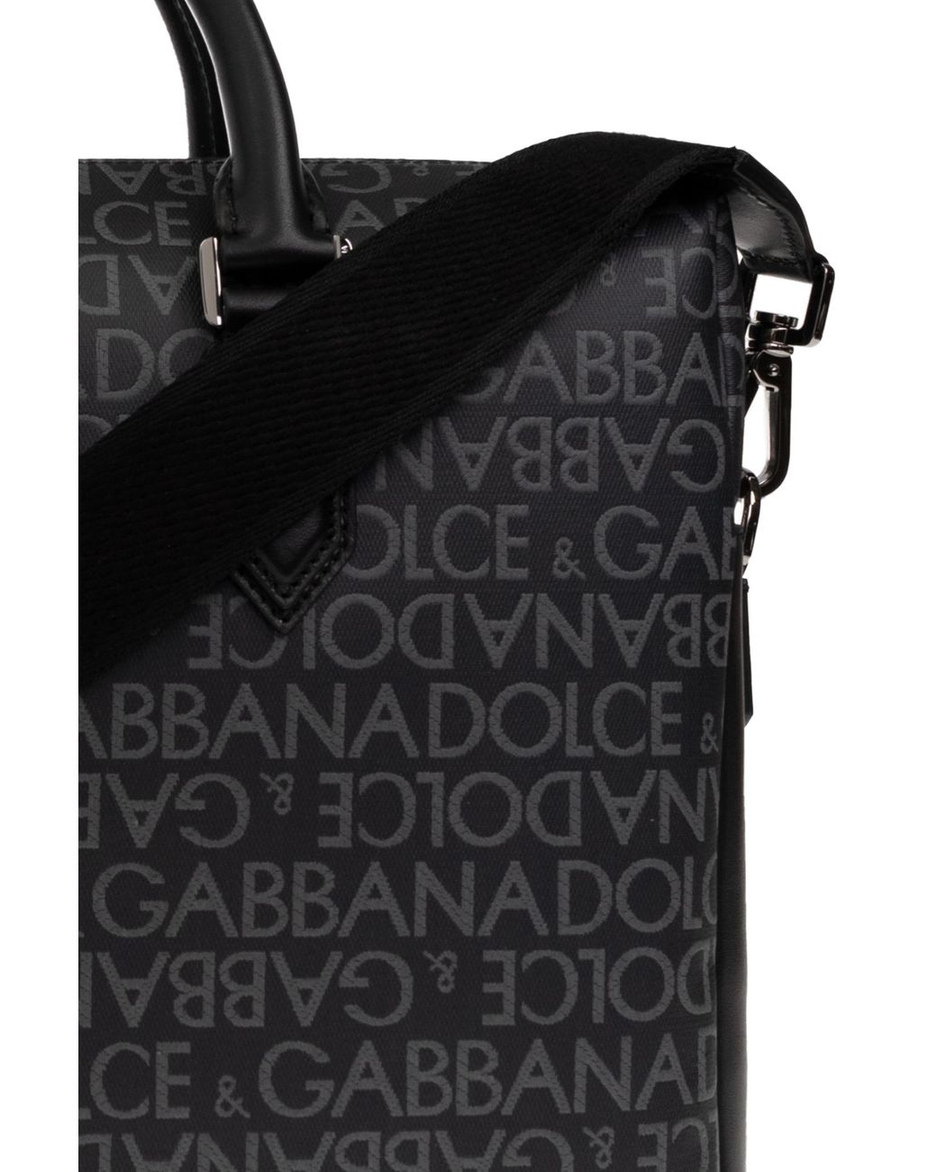 Dolce & Gabbana Black Monogrammed Briefcase for men