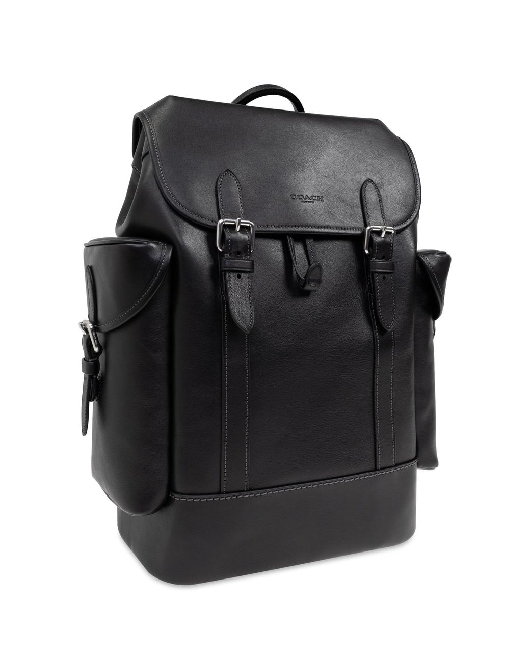 COACH Black Leather Backpack Hitch for men
