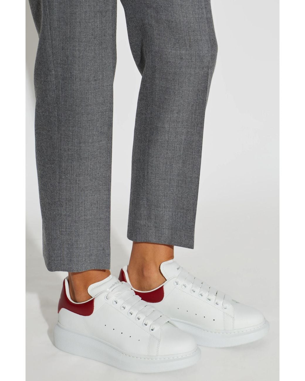 McQueen White Leather Shoes With Logo