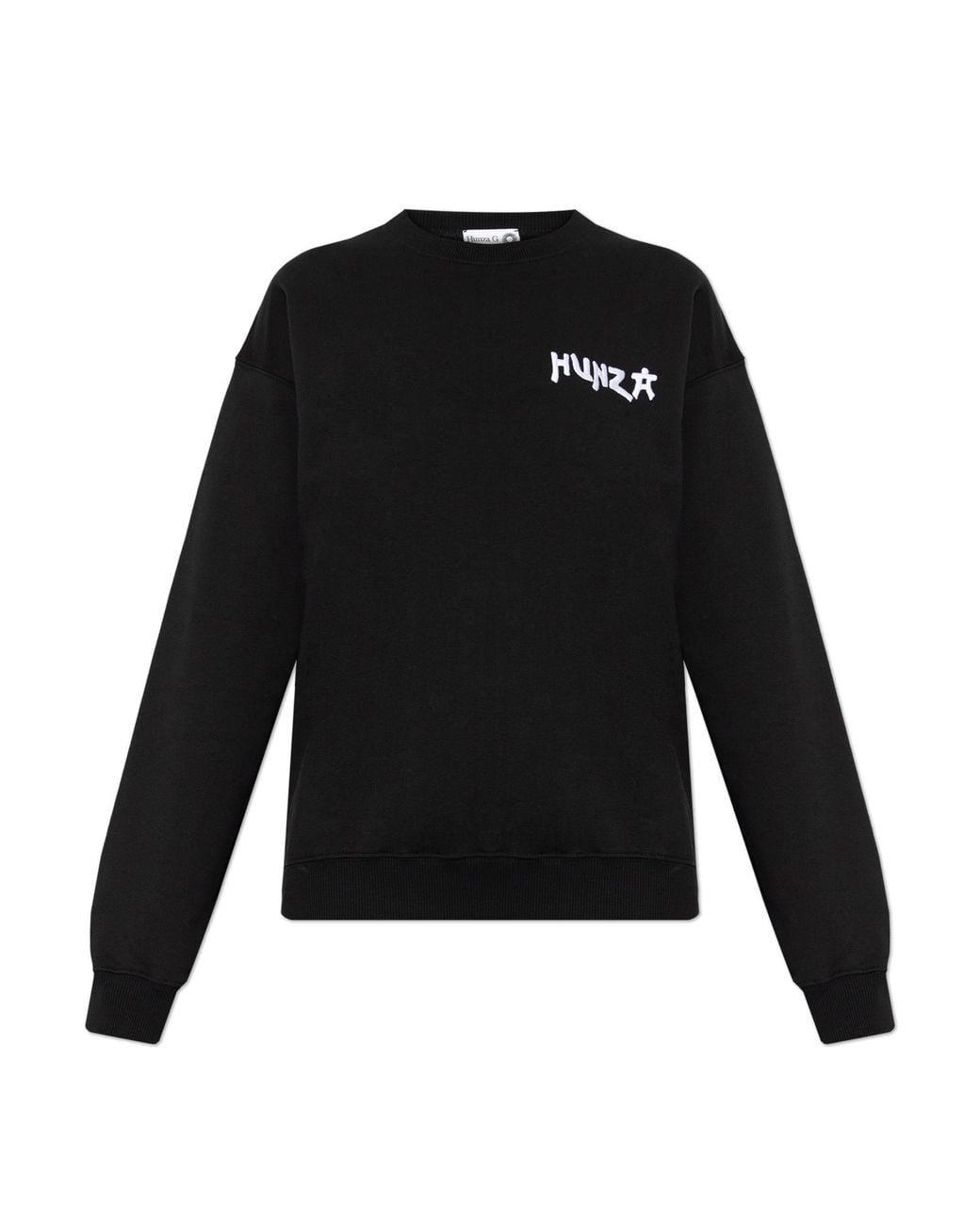 Hunza G Black Sweatshirt With Embroidered Logo