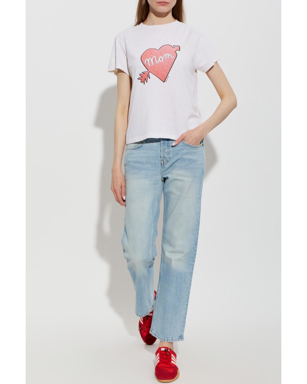 Re/done White T-Shirt With Print