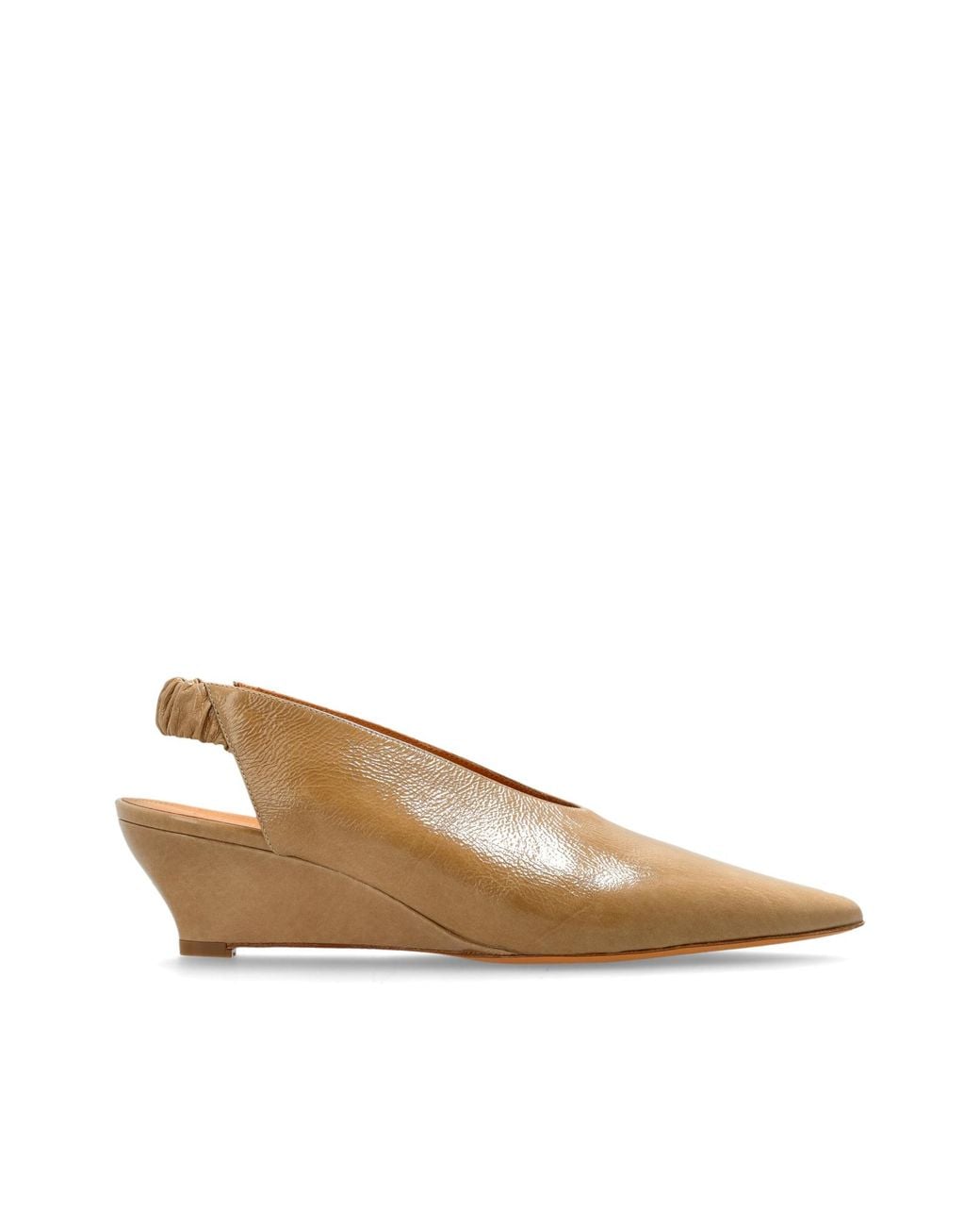 Odissi Brown Leather Wedge Shoes