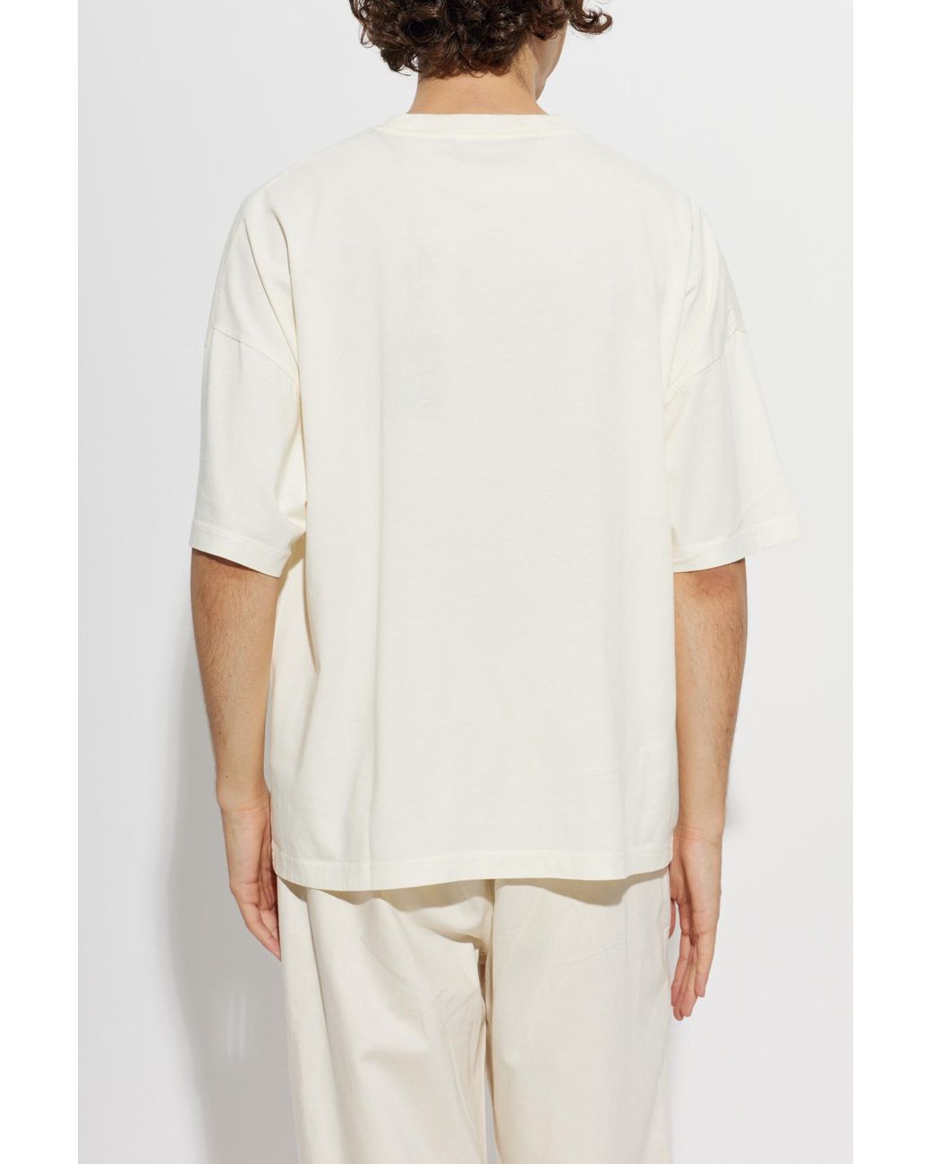 Palm Angels White T-Shirt With Print for men