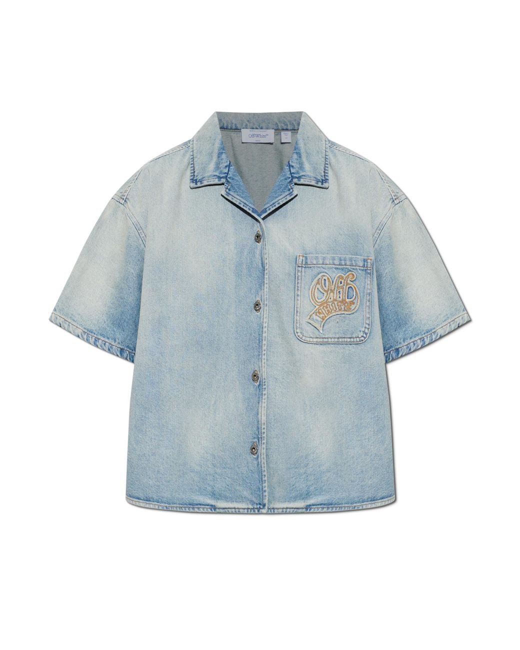 Off-White c/o Virgil Abloh Blue Denim Shirt With Pocket