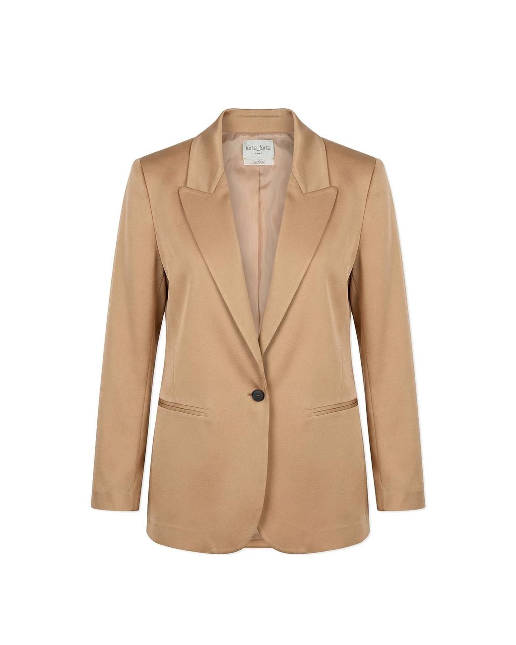 Forte_forte Natural Satin Blazer With Single Vent