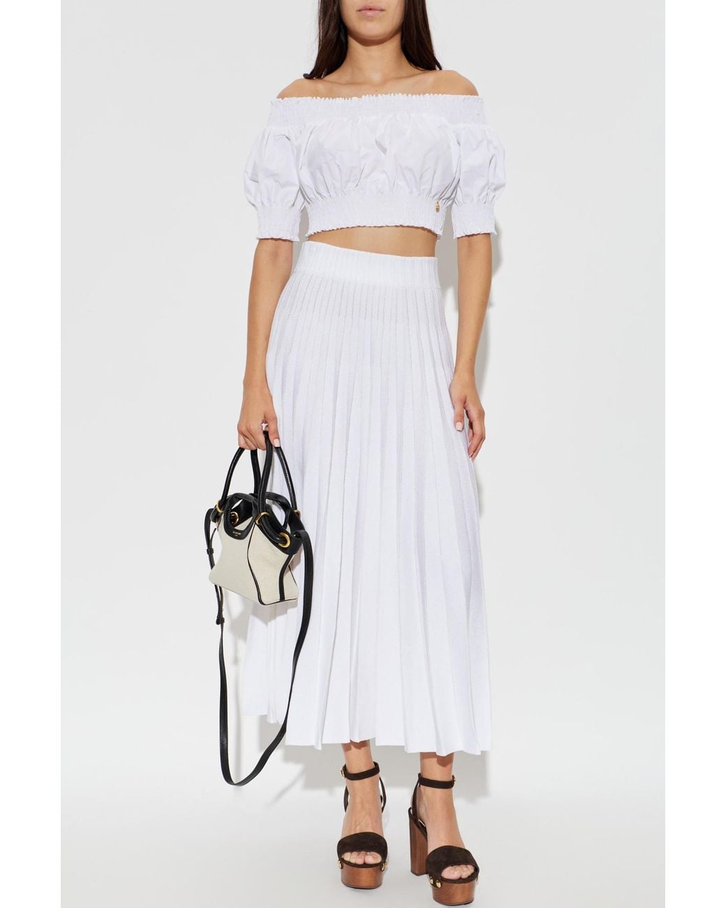 Balmain White Top With Exposed Shoulders