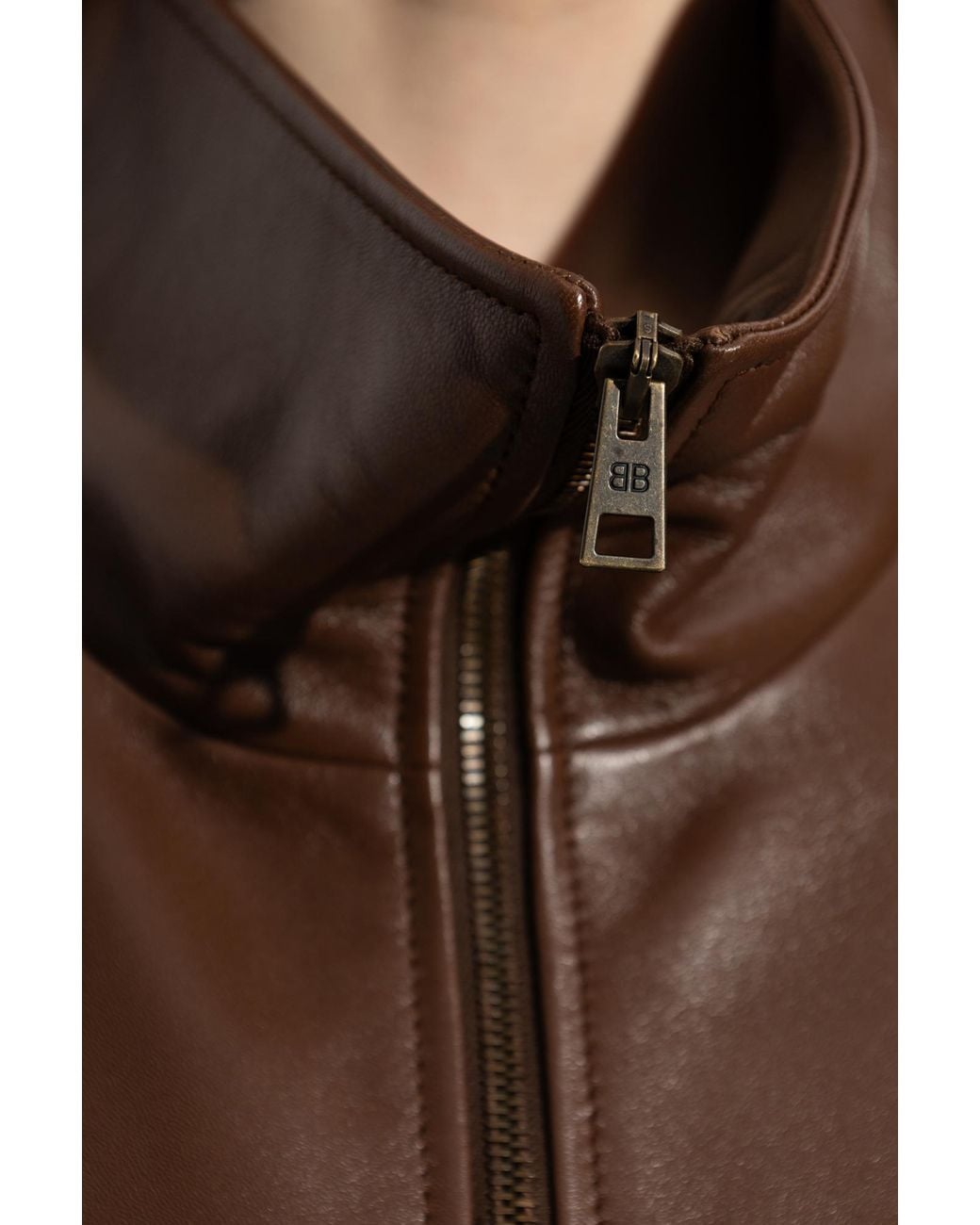 Balenciaga Brown Leather Jacket
