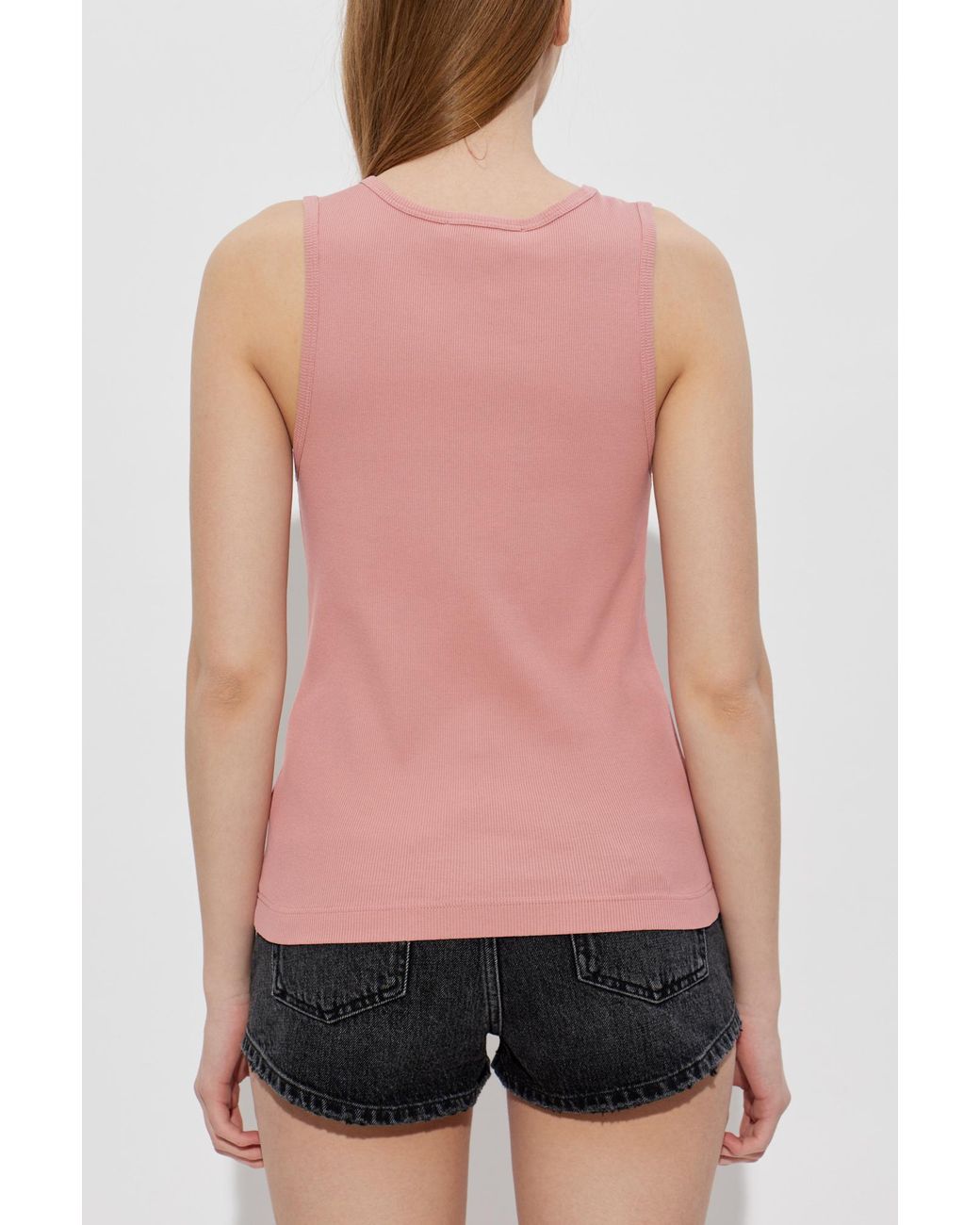 Dolce & Gabbana Pink Ribbed Top With Print