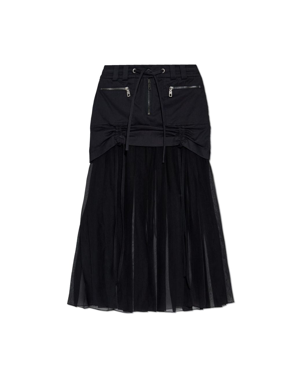 Dolce & Gabbana Black Skirt With Pleated Hem