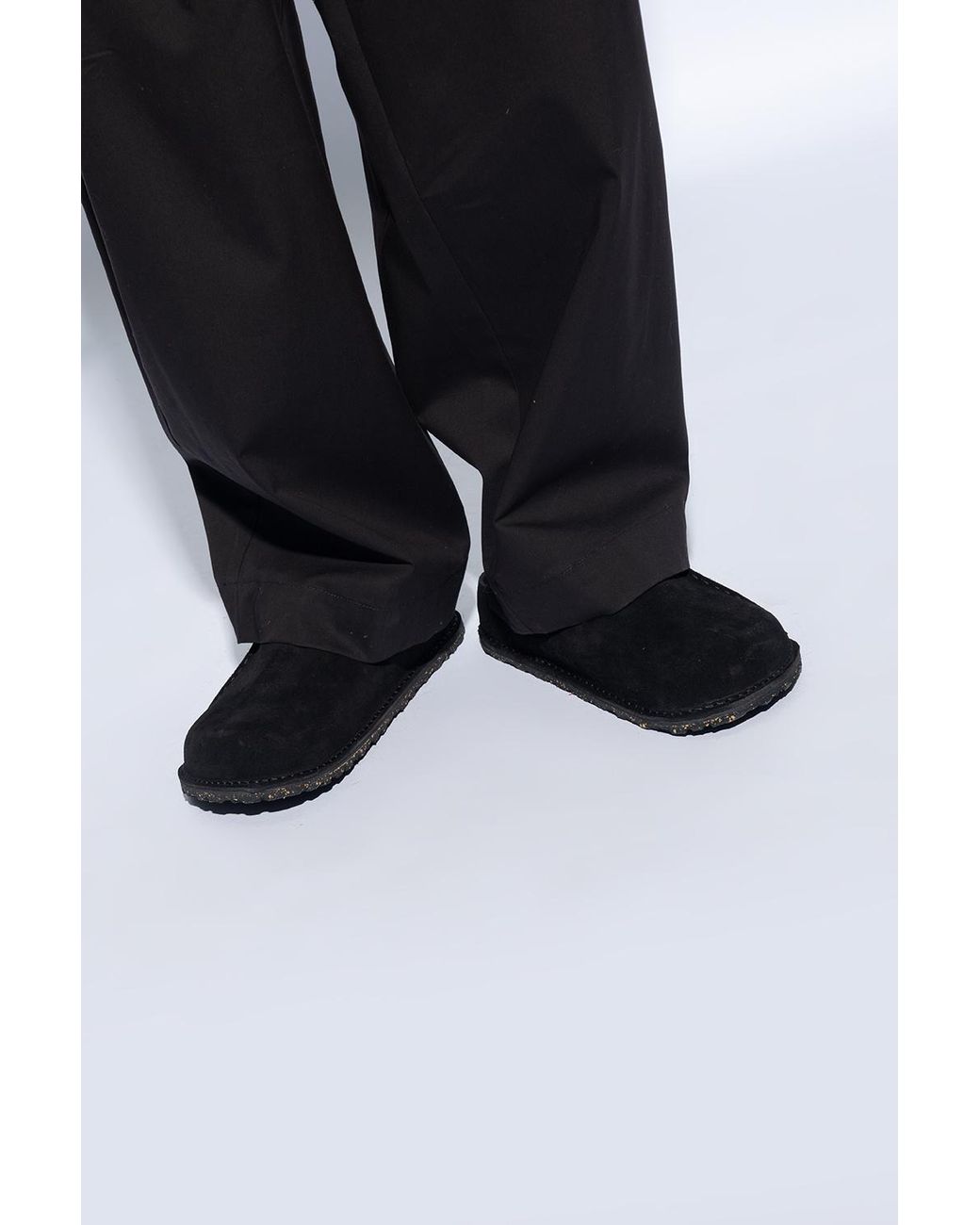 Birkenstock Black Suede Slippers 'Lutry Premium' for men