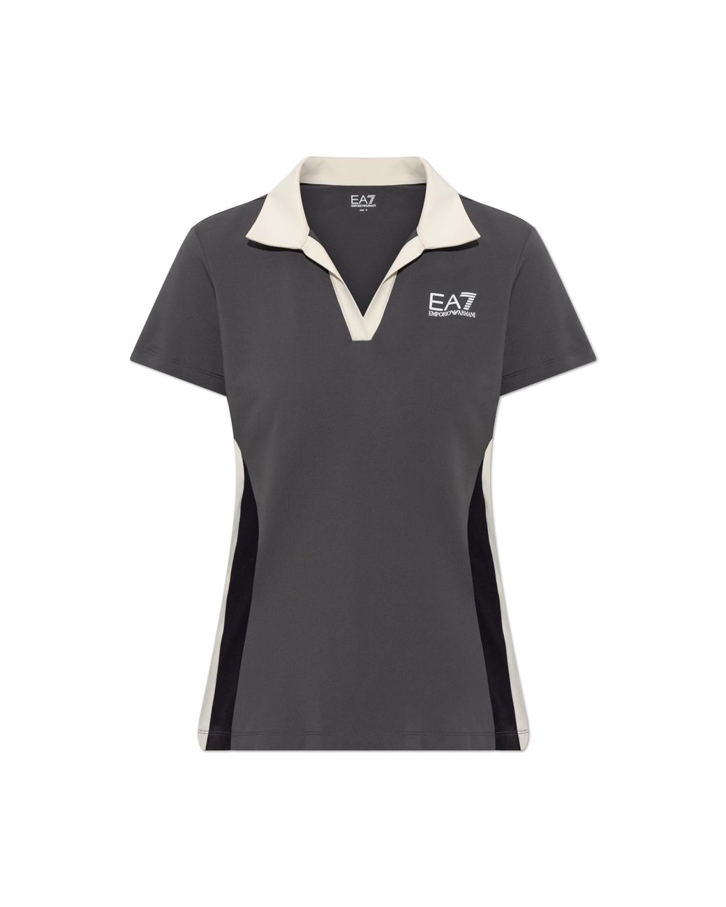 EA7 Black Polo With Printed Logo