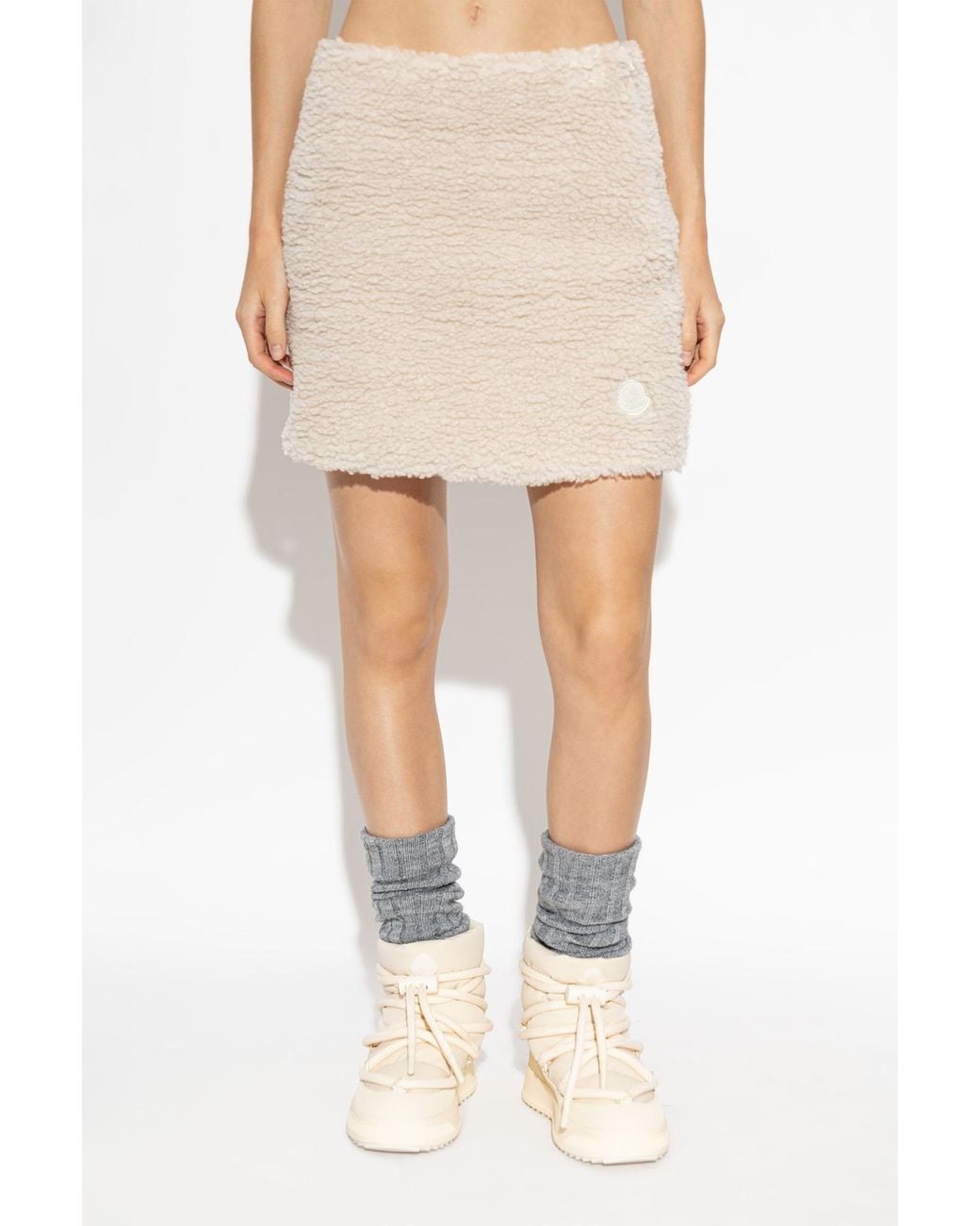 Moncler Natural Logo-Patch Mini Skirt