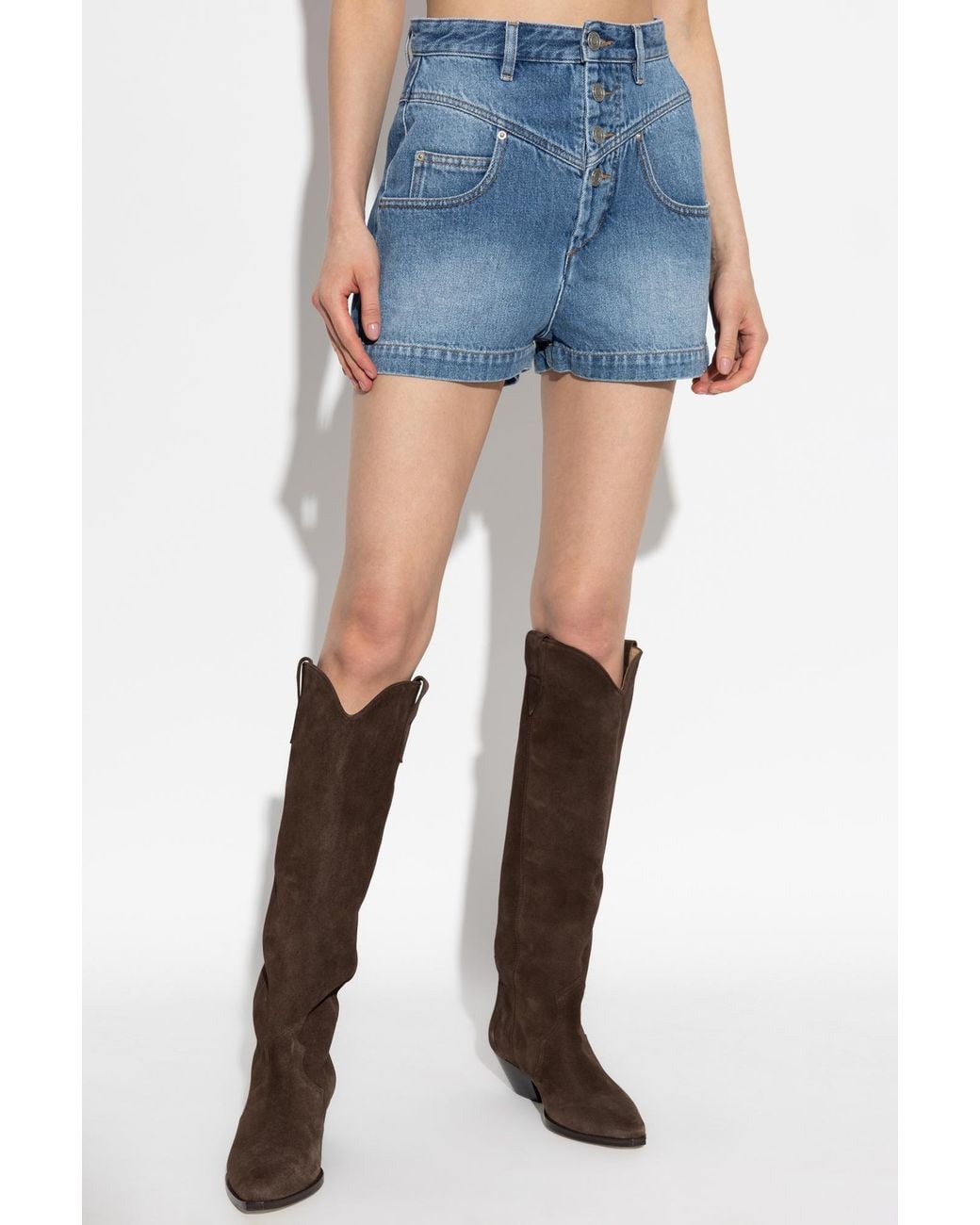 Isabel Marant Blue Jovany Denim Shorts