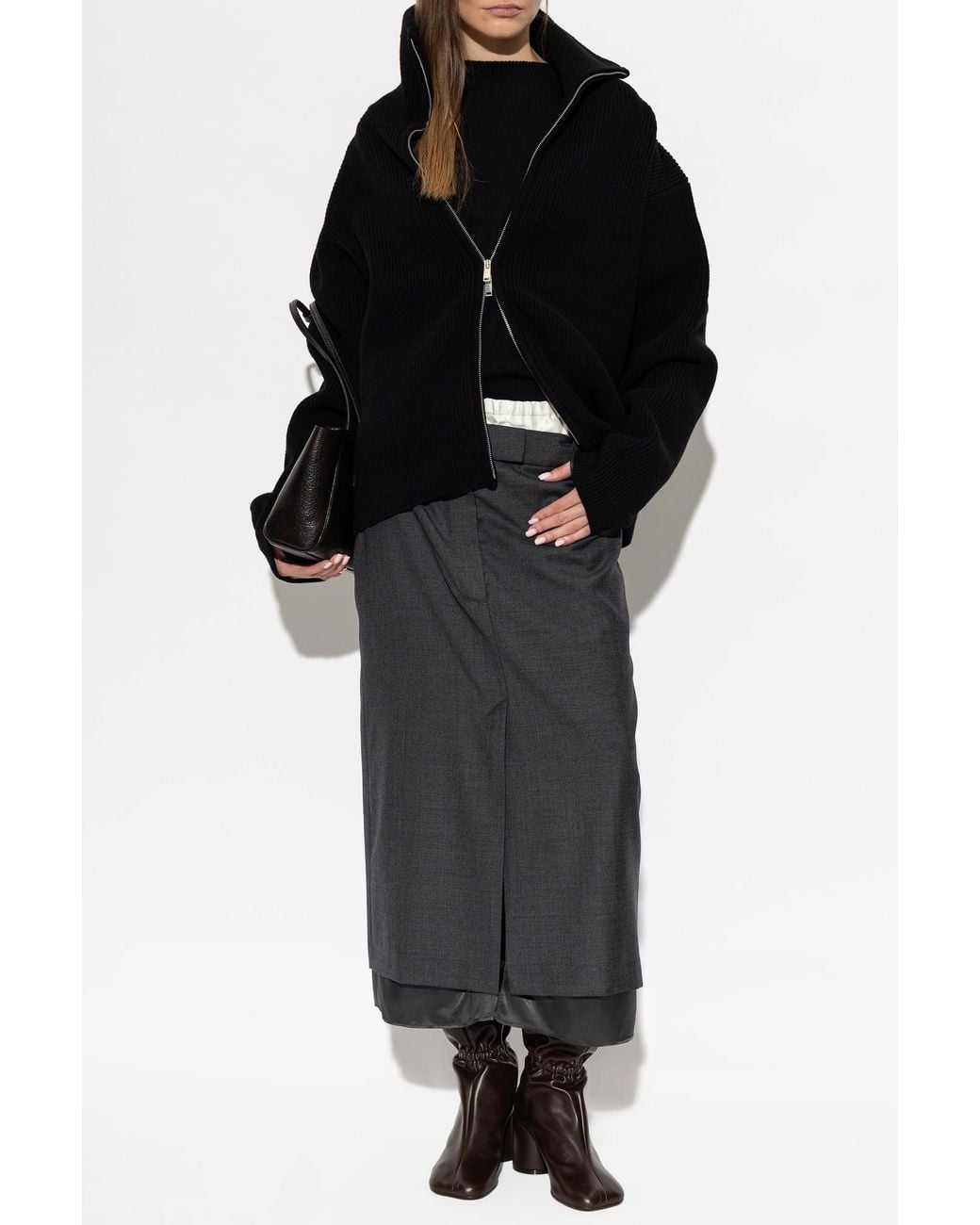Studio Nicholson Black Wool Turtleneck Sweater 'Loenne'