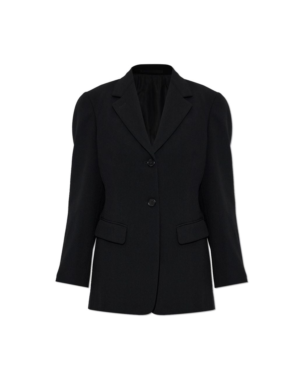 Jil Sander Black Wool Blazer With Notch Lapels