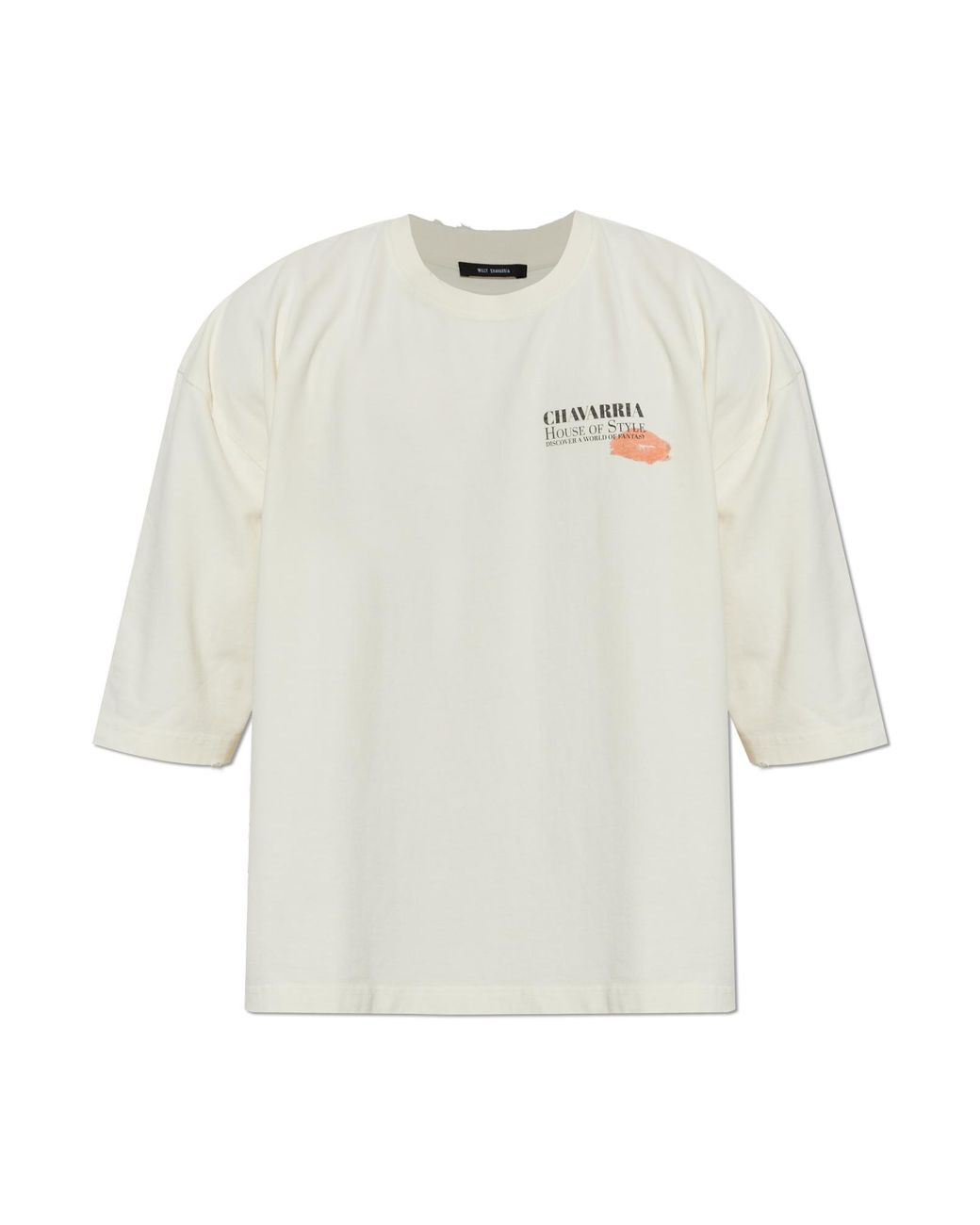 Willy Chavarria White Cotton T-Shirt 'Total Transformation Buffalo' for men