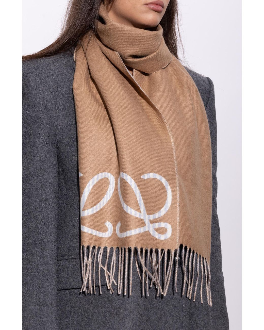 Loewe Brown Logo Scarf