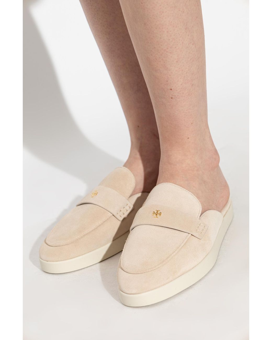 Tory Burch Natural "Ballet Sport" Slides