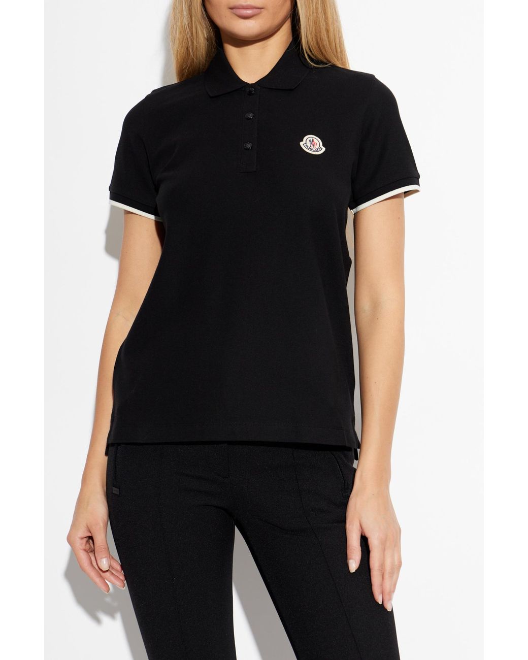Moncler Black Polo With Logo