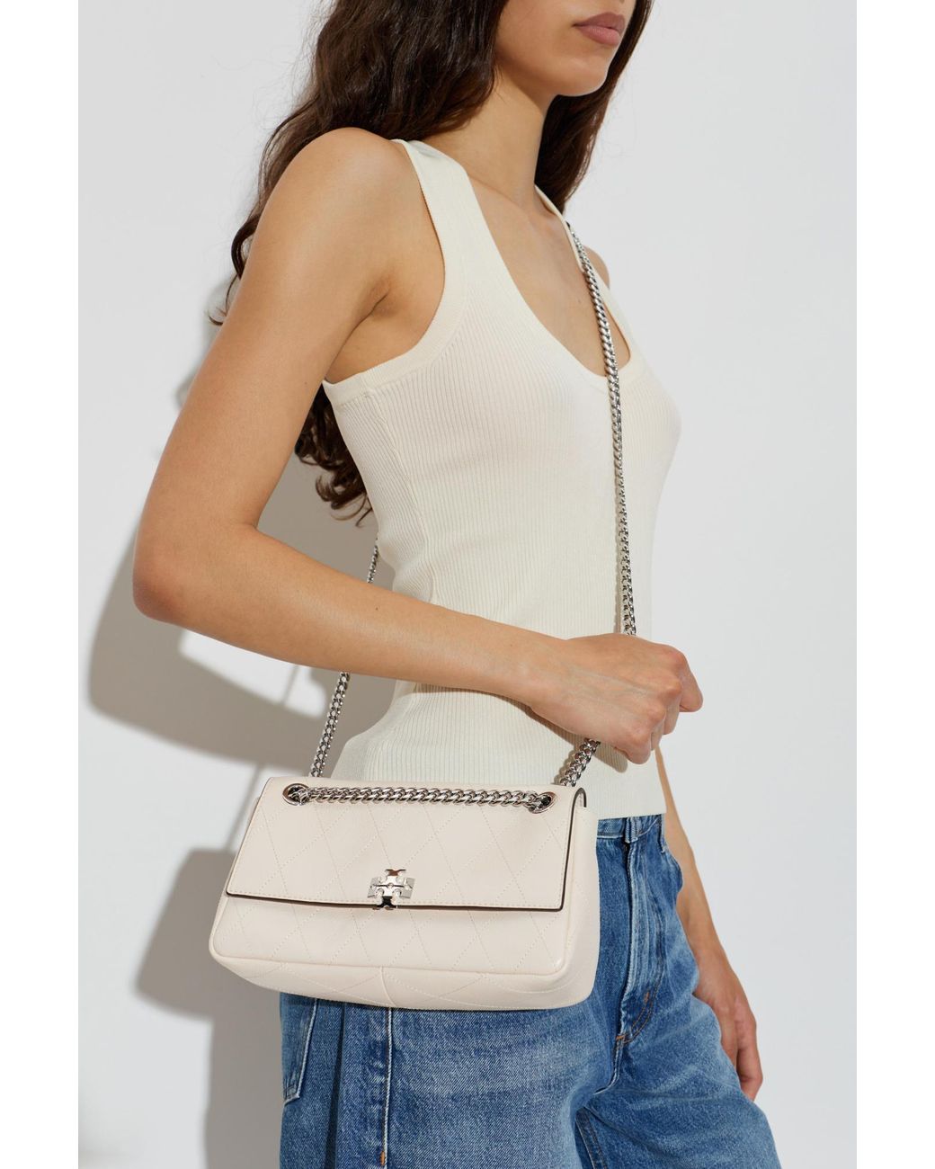 Tory Burch Natural Shoulder Bag 'Charlie Small'