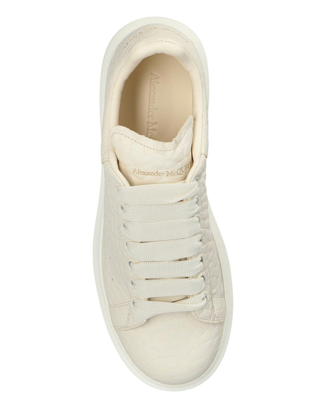 McQueen White Leather Sports Shoes for men