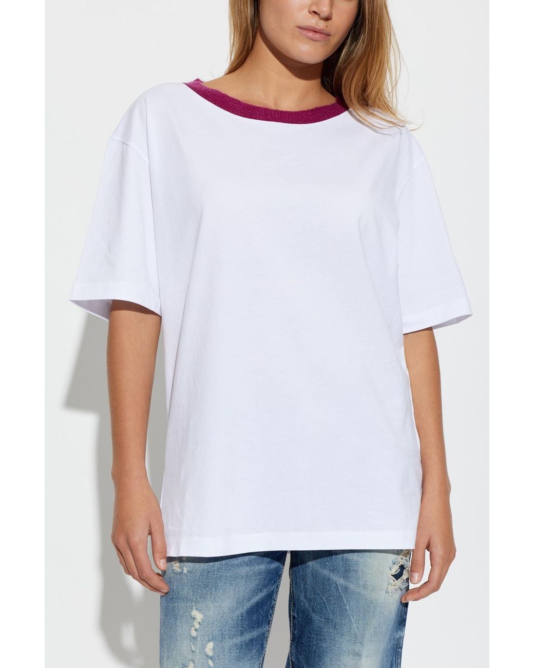 DSquared² White Cotton T-Shirt With Embroidered Logo