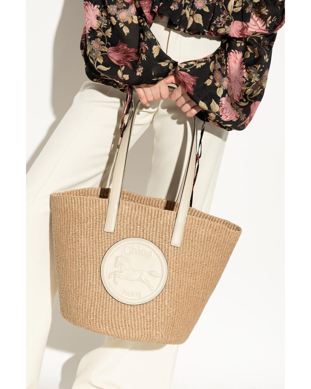 Chloé Natural Horse Medal Large Shopper Bag