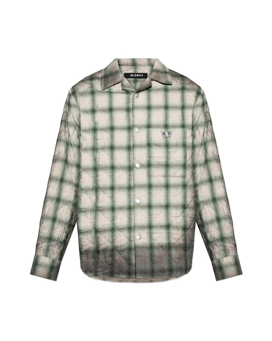 M I S B H V Green Quilted Shirt for men