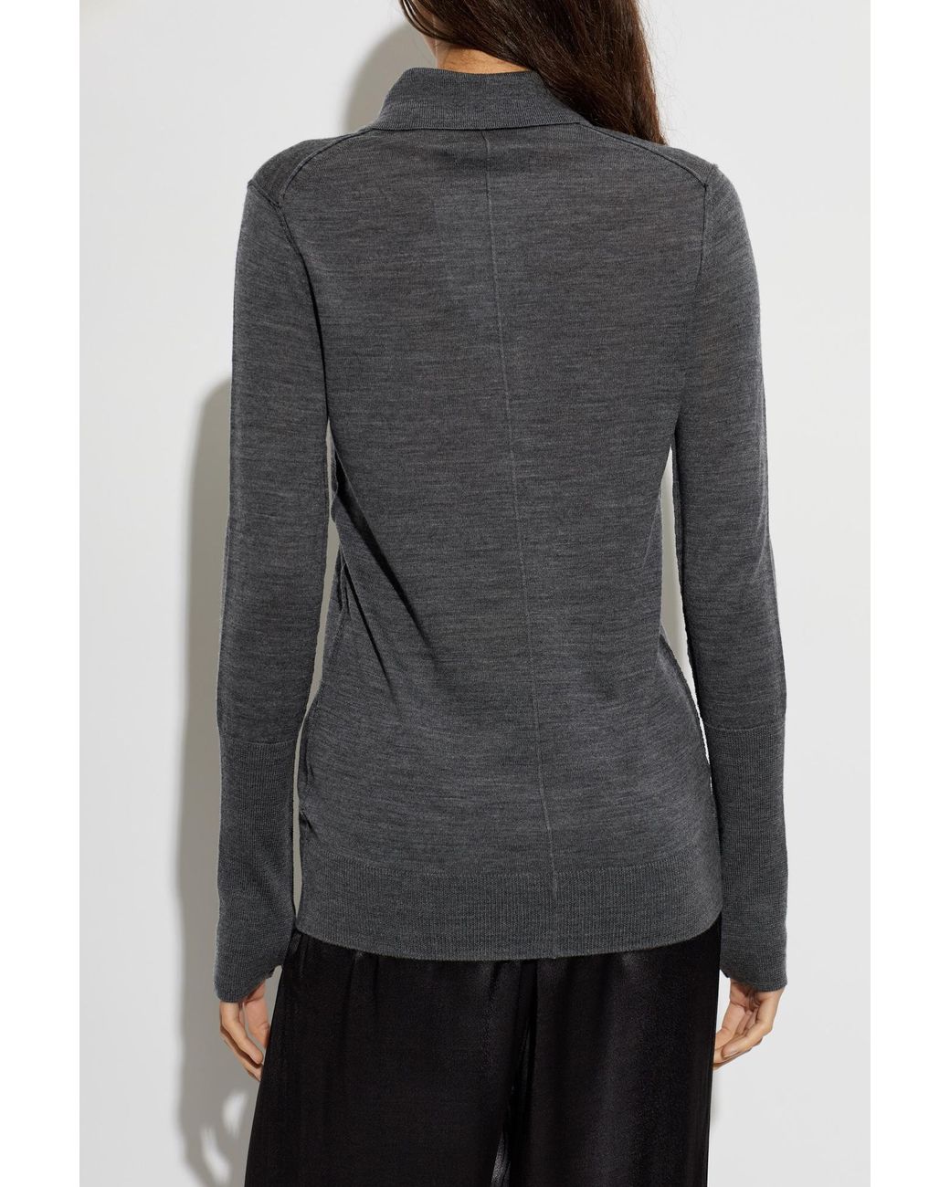 AllSaints Black Wool Polo Shirt 'Martel'