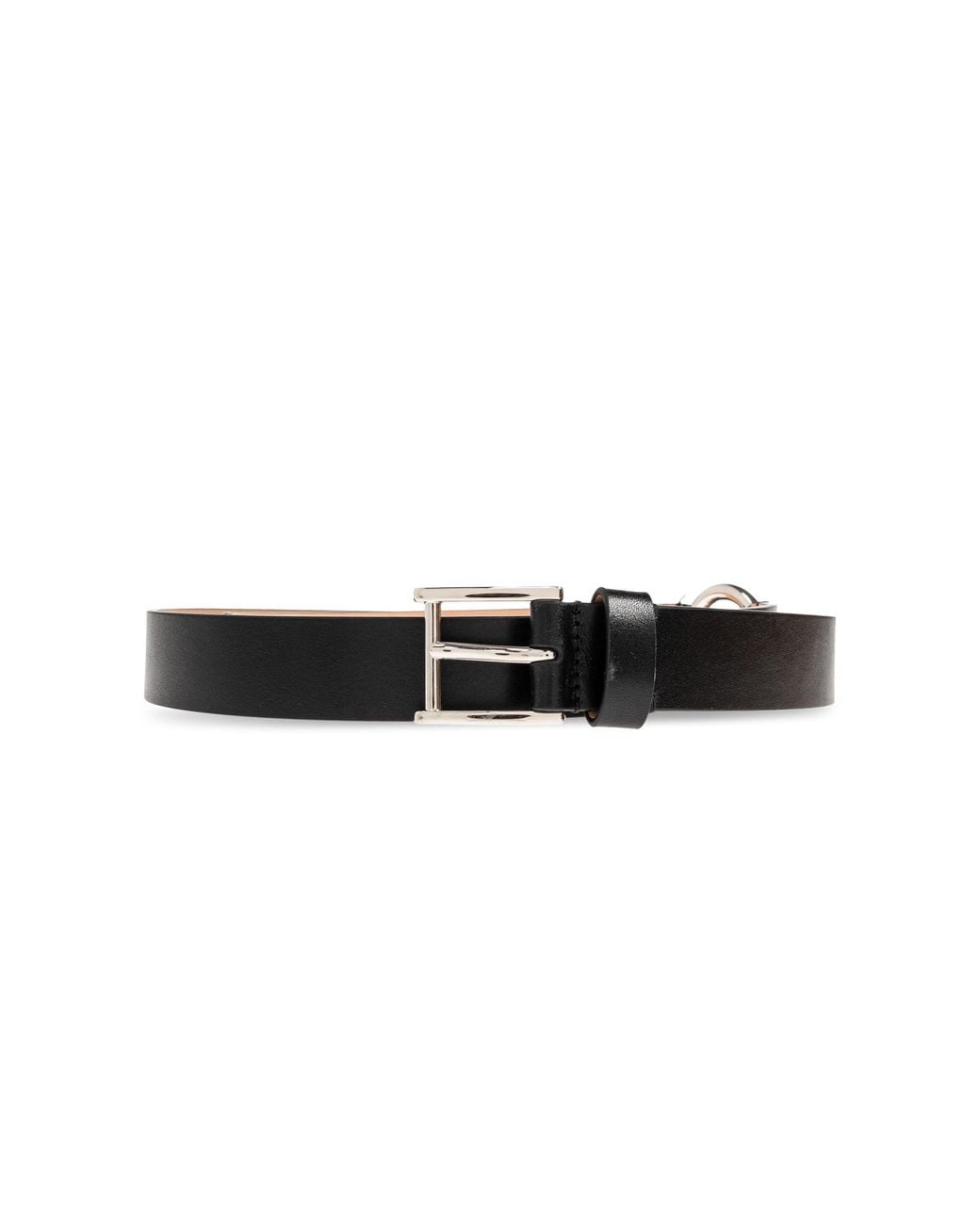 McQueen Black Leather Belt for men