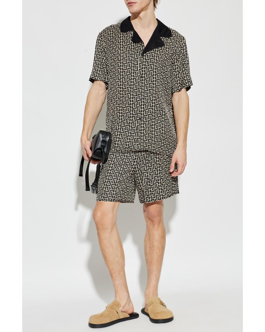 Balmain Black Short-Sleeve Shirt for men