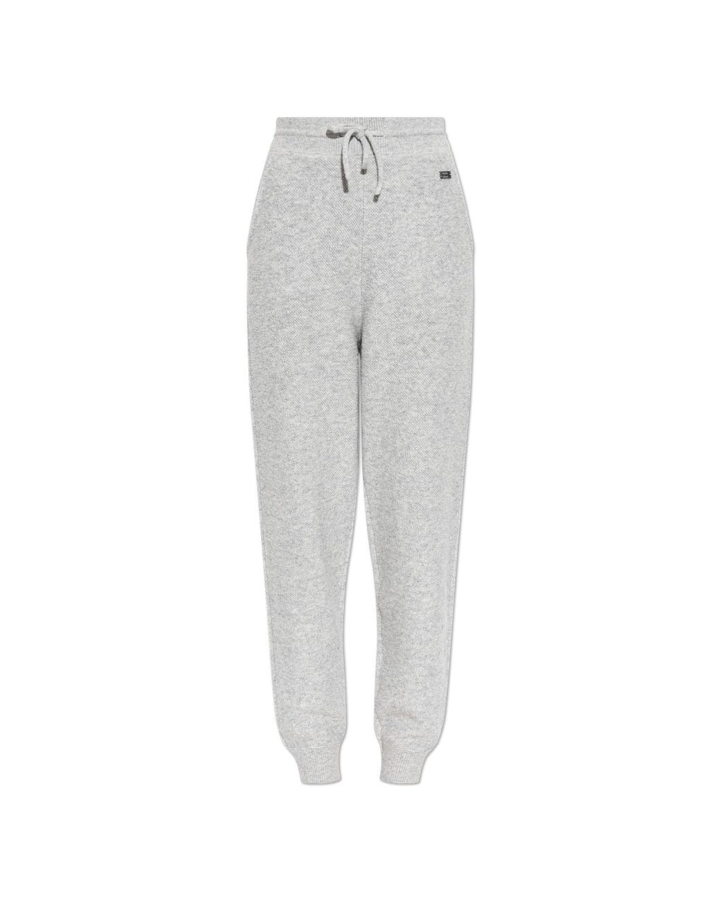 Victoria Beckham Gray Wool Trousers With Cuffs