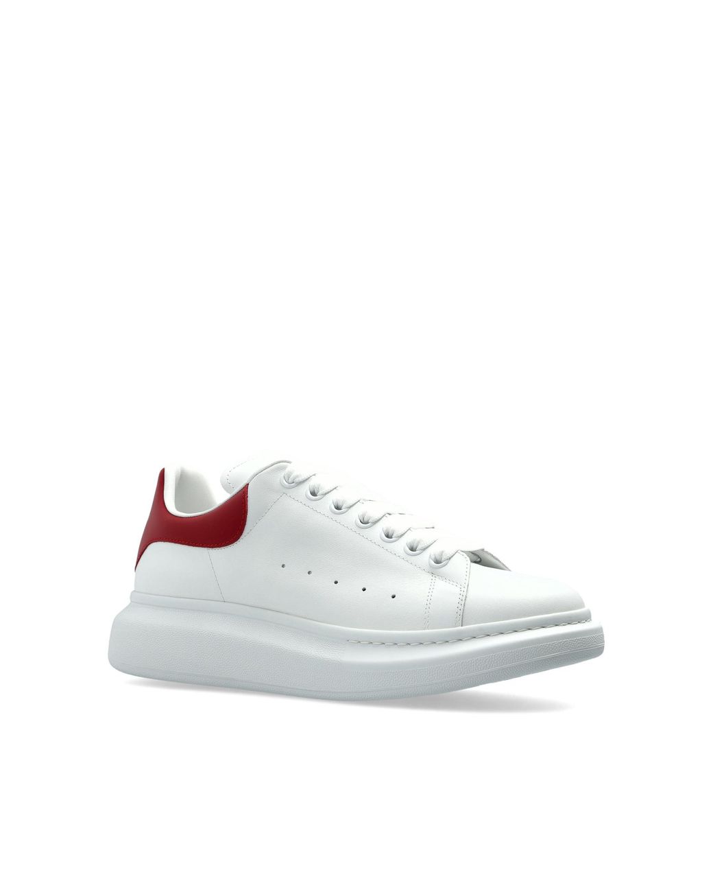 McQueen White Leather Sports Shoes With Logo for men