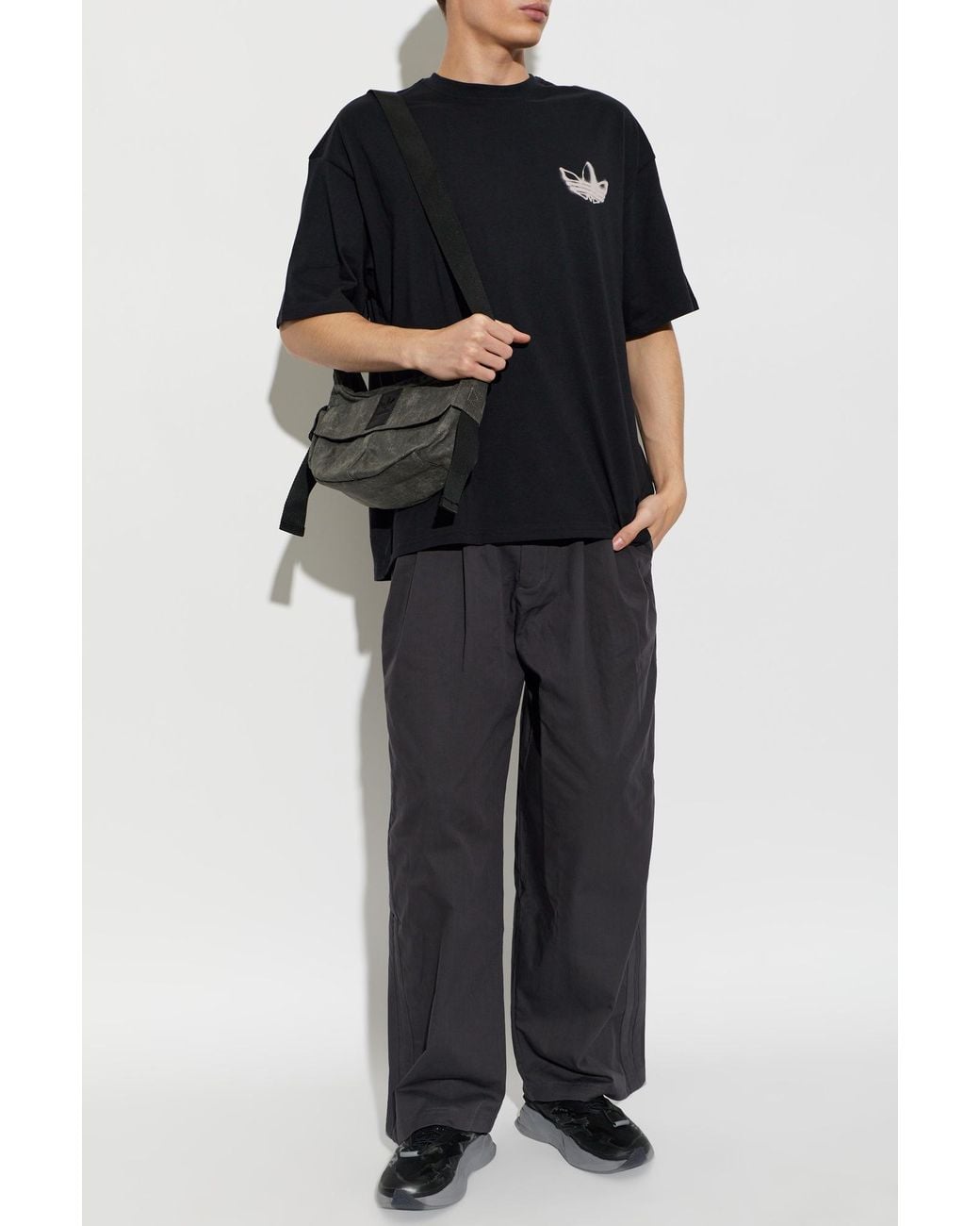 Adidas Originals Black Pleated Trousers for men