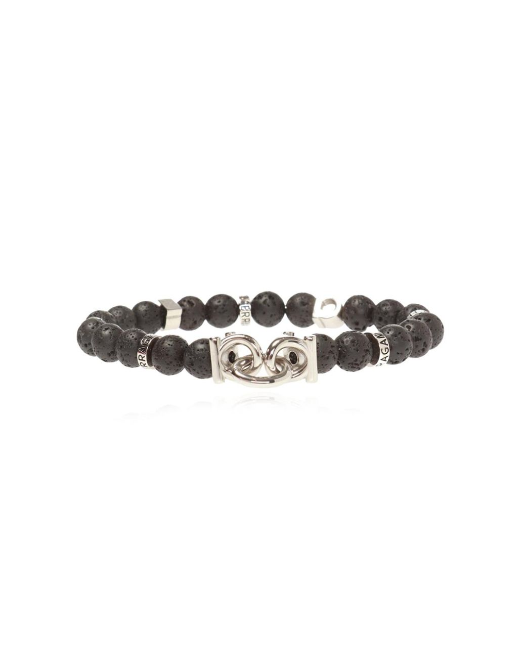 Ferragamo Black Branded Bracelet for men