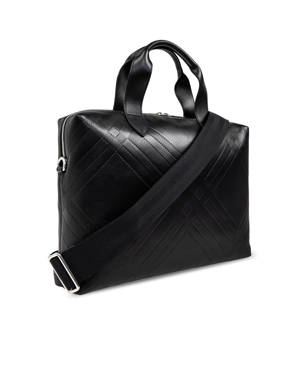Burberry Black Leather Briefcase for men