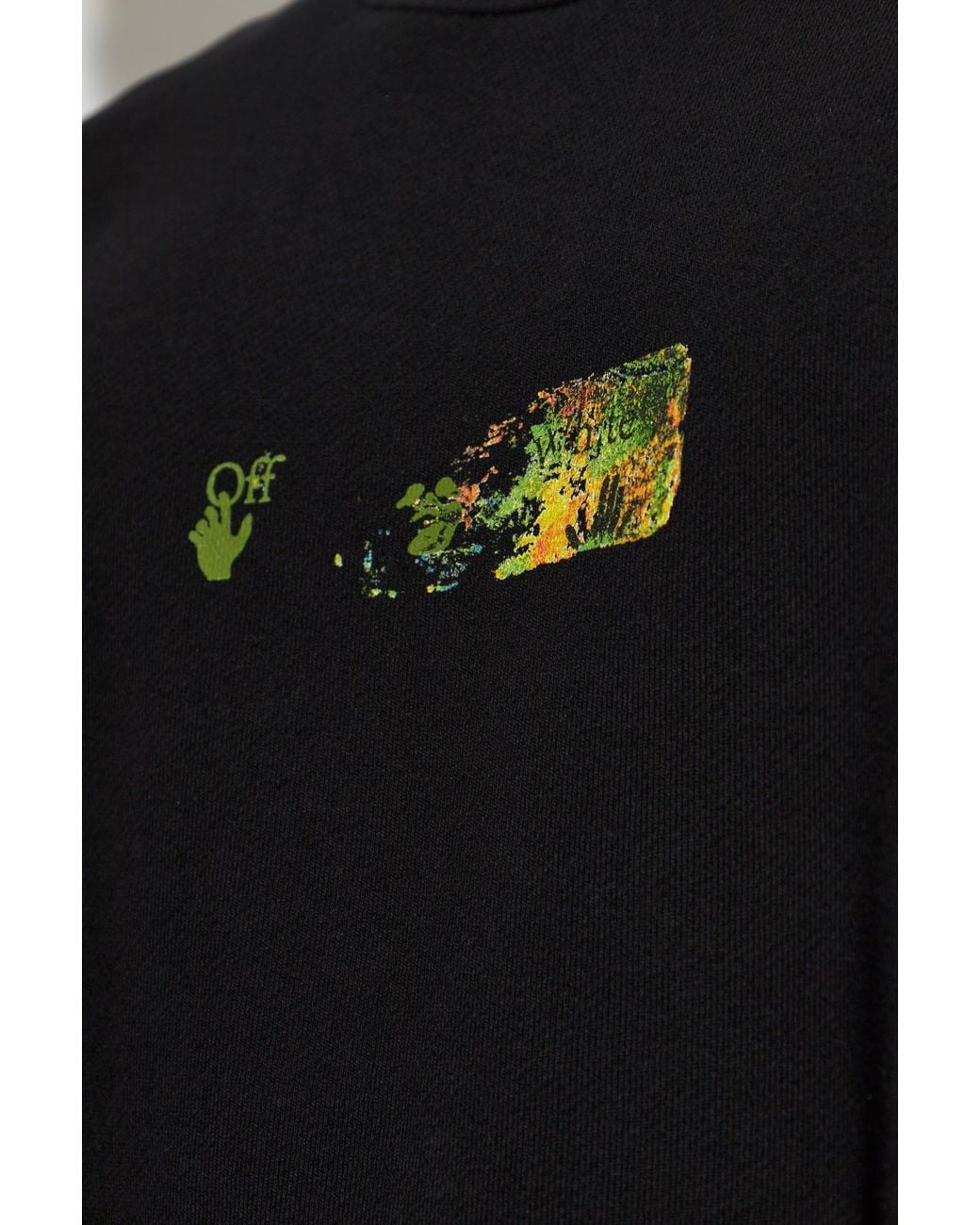 Off-White c/o Virgil Abloh Black Sweatshirt With A Multicolored Printed Logo for men