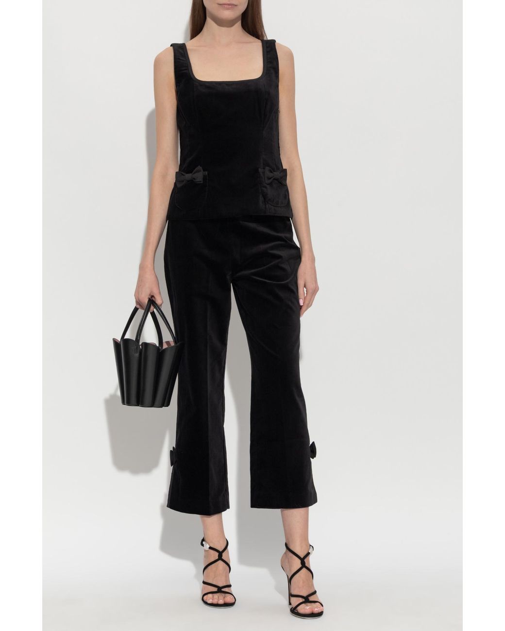 Posse Black Quincy Velvet Trousers