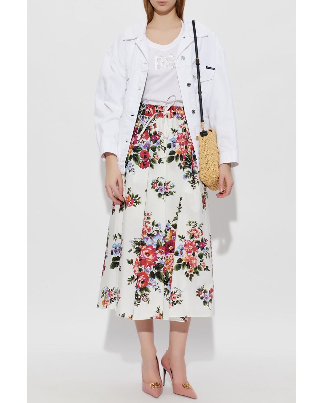Dolce & Gabbana White Top With A Shimmering Logo