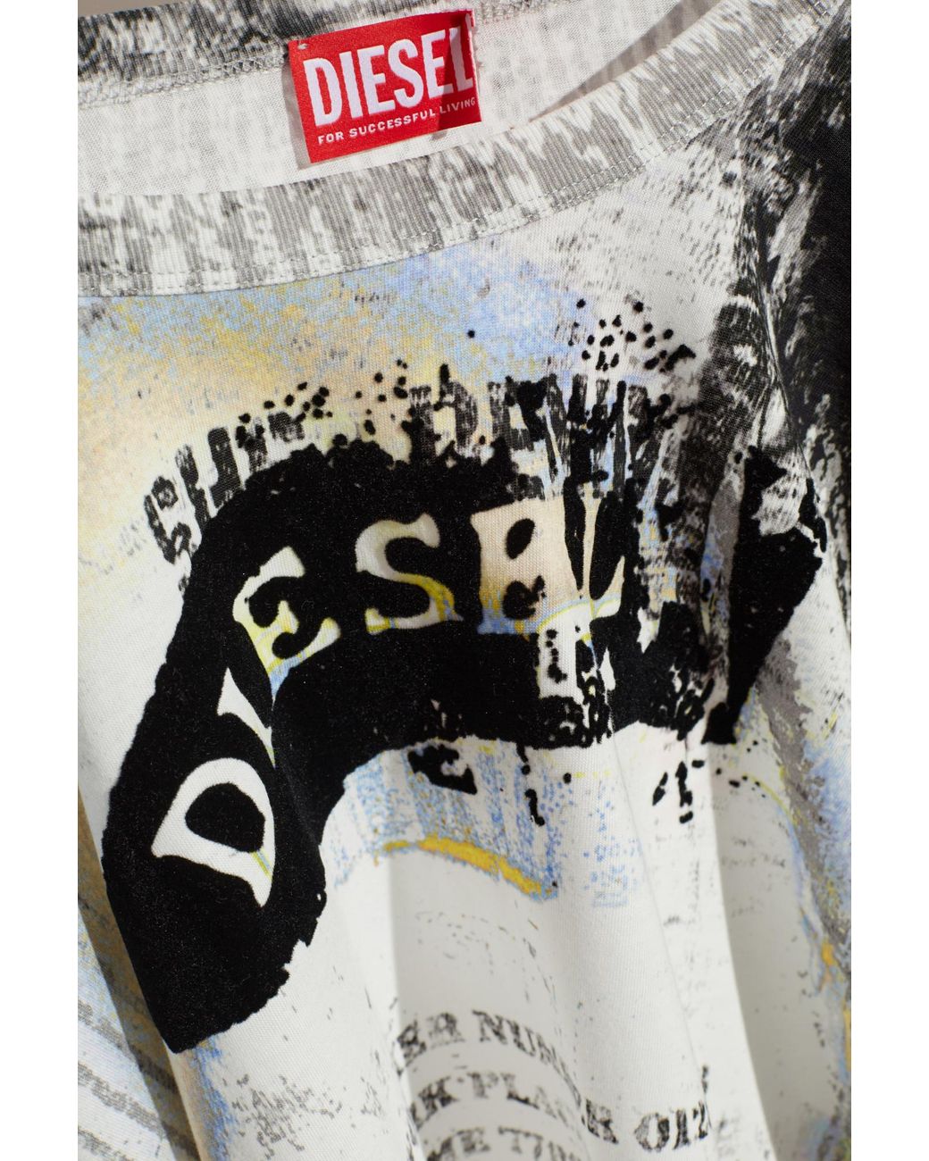 DIESEL T-Shirt T-Crane-Ls-S4 in Grey for Men | Lyst Canada