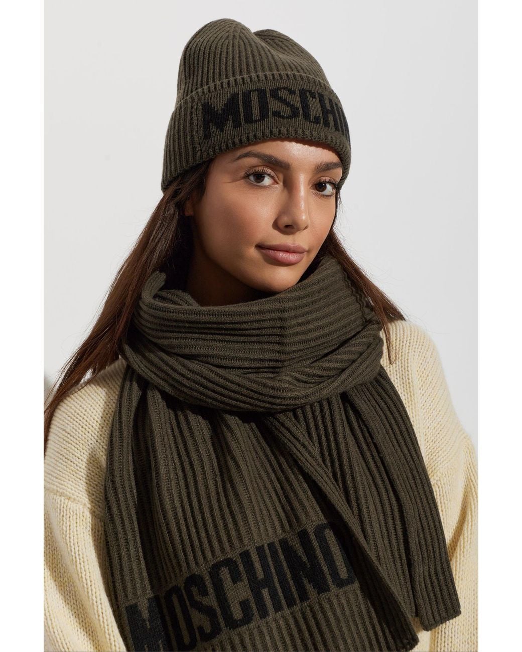 Moschino Black Cap With Logo