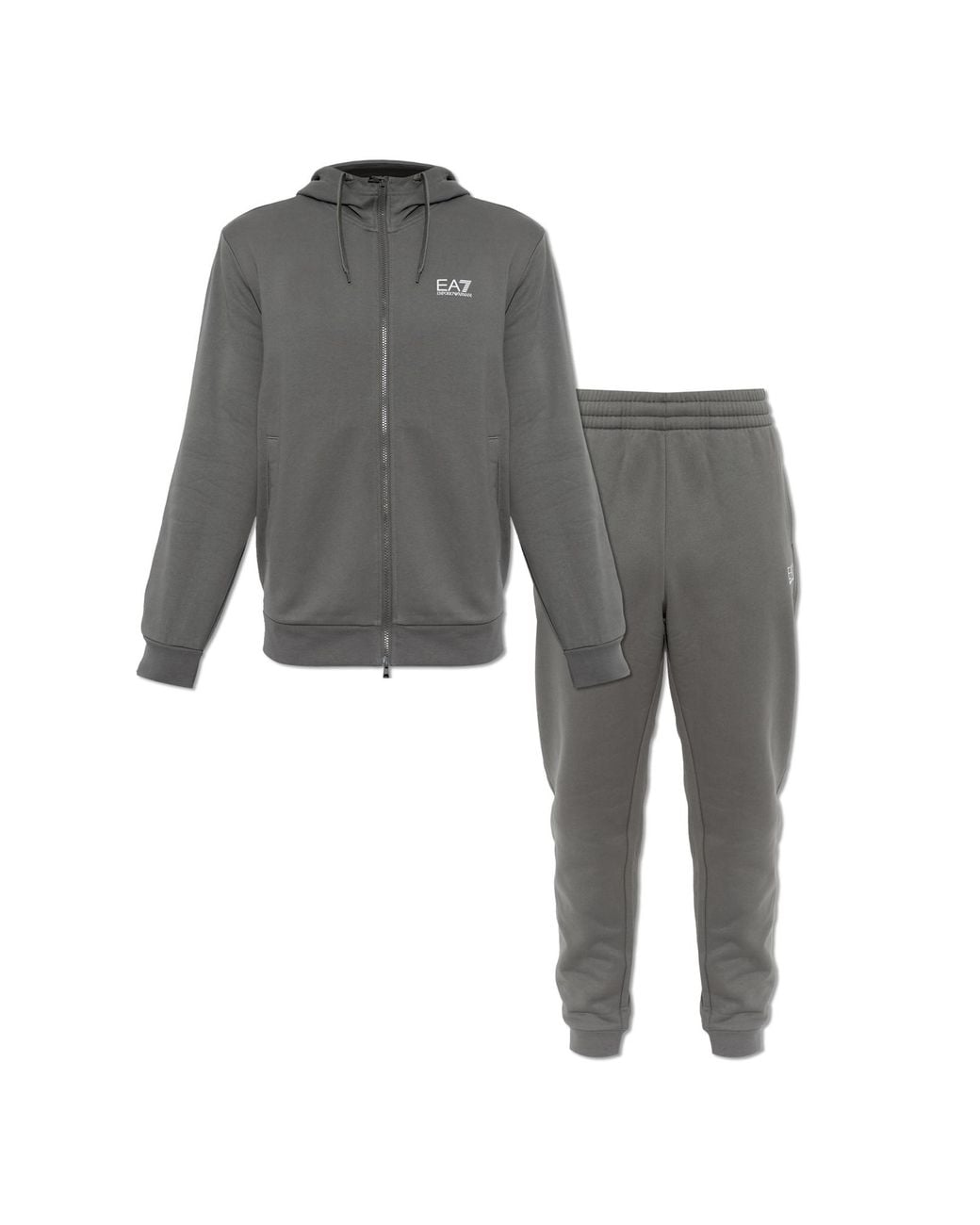 EA7 Gray Tracksuit: Hoodie And Trousers for men
