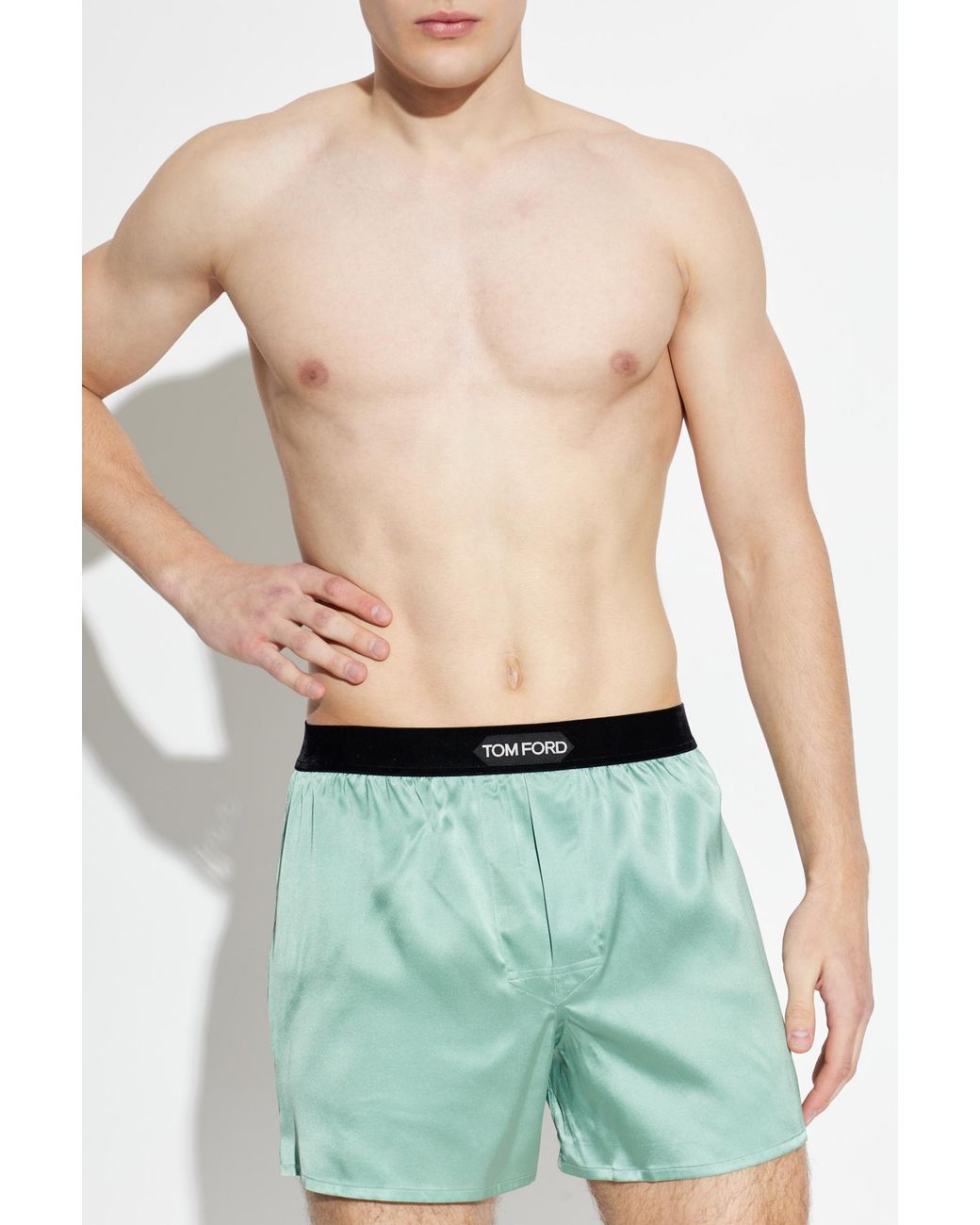Tom Ford Green Silk Boxers for men