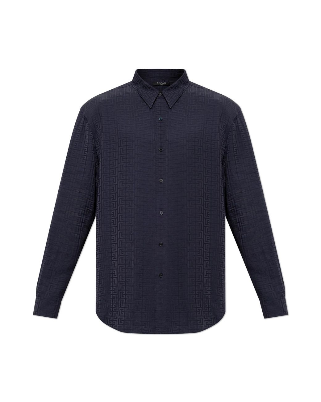 Balmain Blue Shirt With Monogram for men