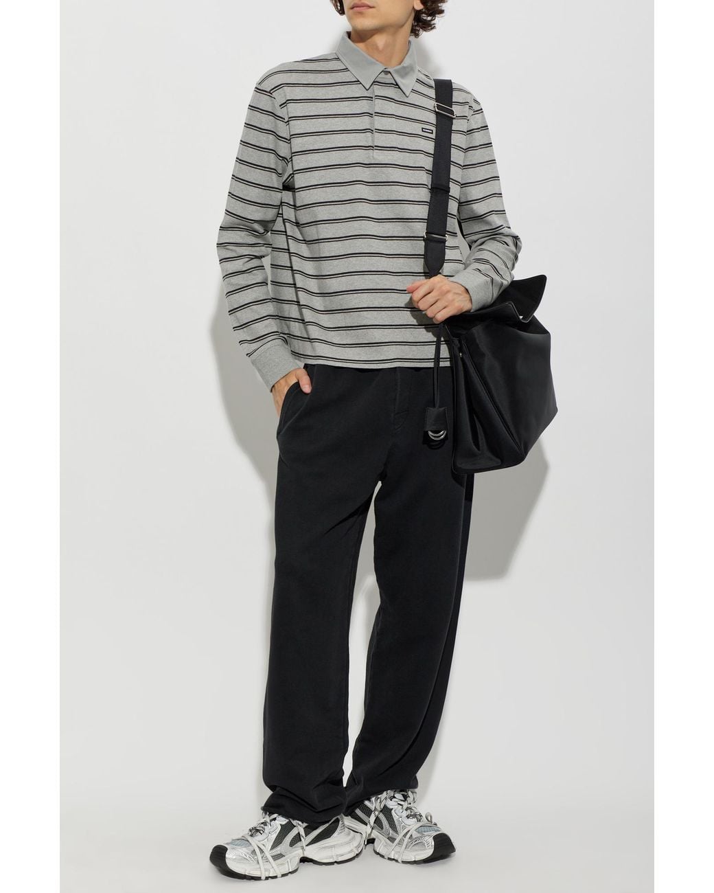Vetements Gray Long-Sleeve Polo for men