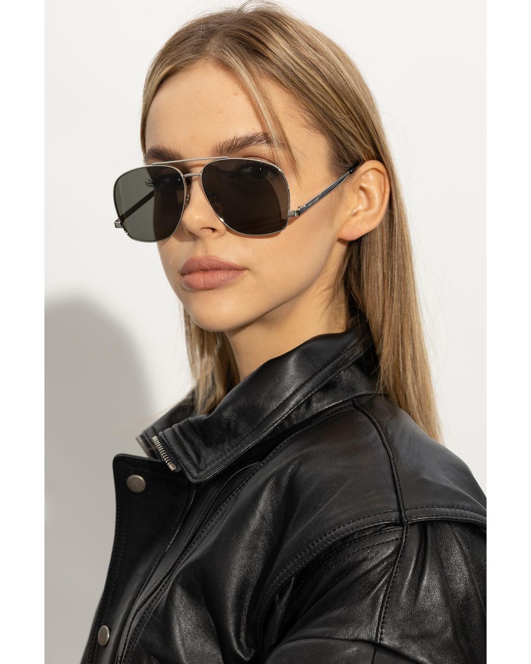 Saint Laurent 'sl 653 Leon' Sunglasses, in Gray | Lyst