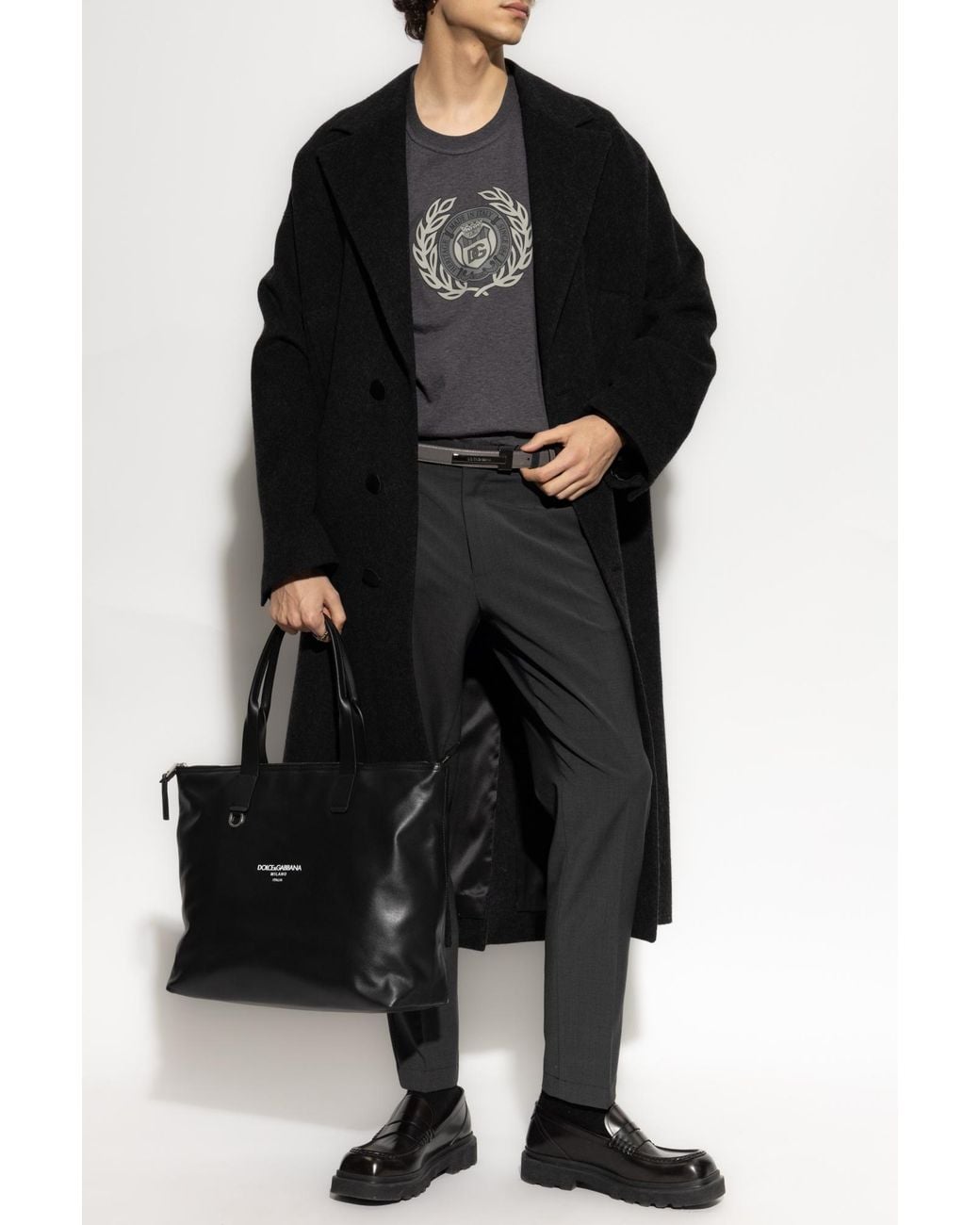 Dolce & Gabbana Gray Printed T-Shirt for men