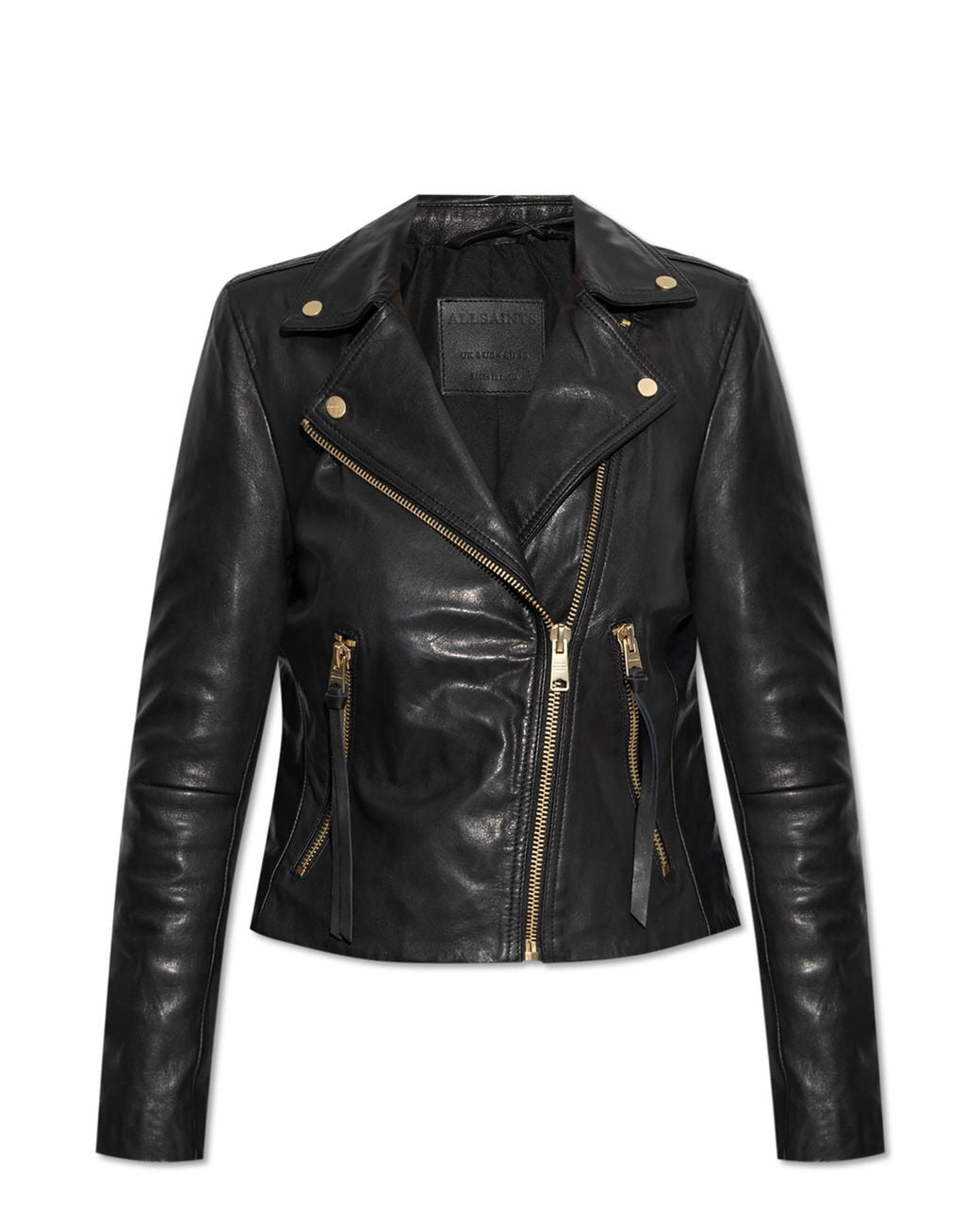AllSaints Black Leather Jacket Dalby