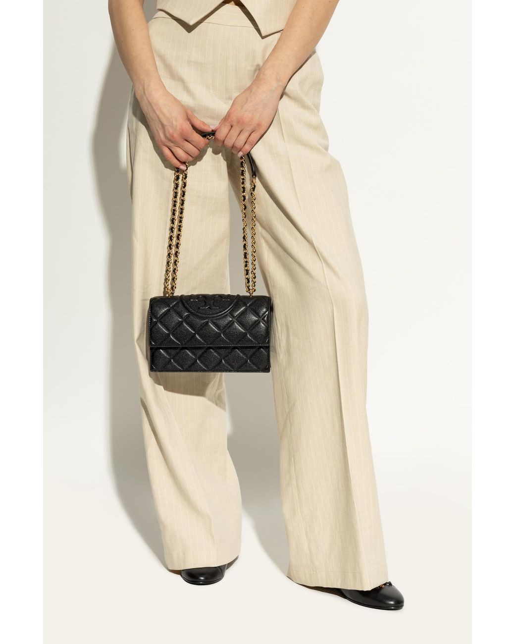 Tory Burch Black Fleming Small Shoulder Bag