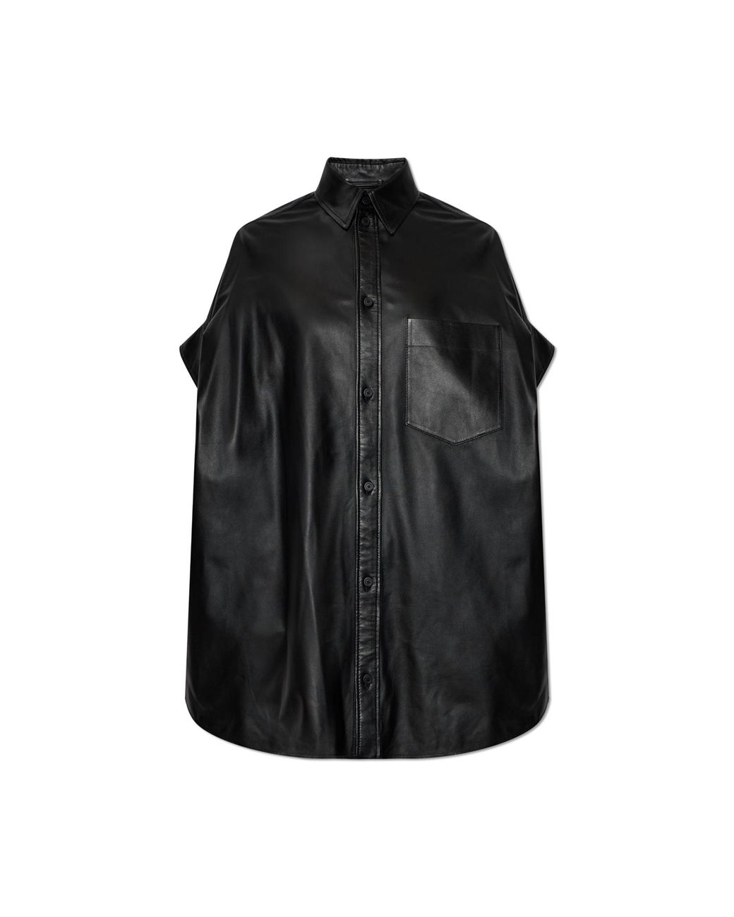 Balenciaga Black Leather Shirt